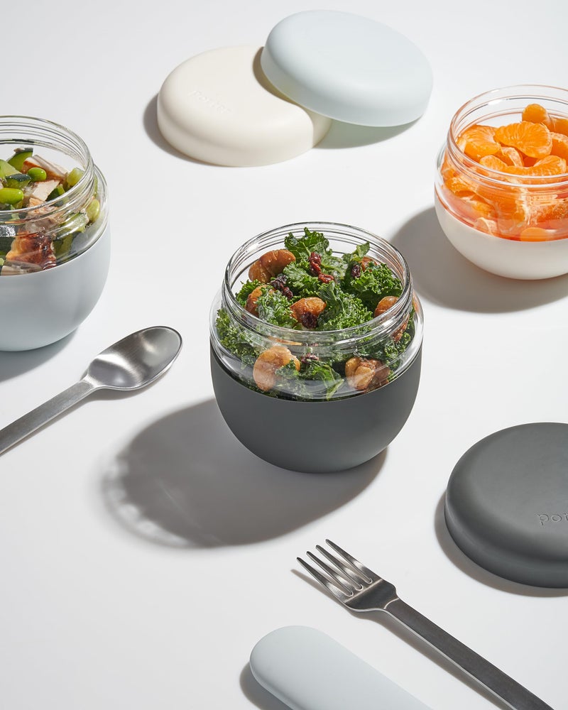 WP W&P Porter Seal Tight, Lunch Bowl Container w/ Lid | Charcoal 24 Ounces | Leak & Spill Proof, Soup & Stew Food Storage, Meal Prep, Airtight, Microwave and Dishwasher Safe, BPA-Free Glass - Image 5